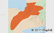 Political 3D Map of Suileng, lighten