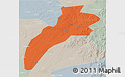 Political 3D Map of Suileng, lighten, semi-desaturated