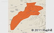 Political 3D Map of Suileng, shaded relief outside