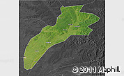 Satellite 3D Map of Suileng, darken, desaturated