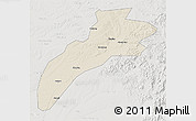 Shaded Relief 3D Map of Suileng, lighten, semi-desaturated