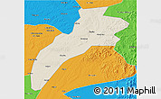 Shaded Relief 3D Map of Suileng, political outside