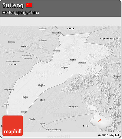 Silver Style 3D Map of Suileng