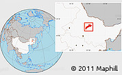 Gray Location Map of Suileng, highlighted country