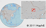 Gray Location Map of Suileng, hill shading