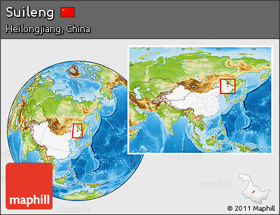 Physical Location Map of Suileng, highlighted country, within the entire country