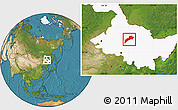 Satellite Location Map of Suileng, highlighted parent region