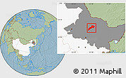 Savanna Style Location Map of Suileng, highlighted country, highlighted parent region, hill shading