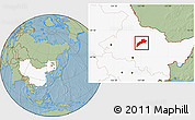 Savanna Style Location Map of Suileng, highlighted country, hill shading