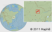 Savanna Style Location Map of Suileng, hill shading