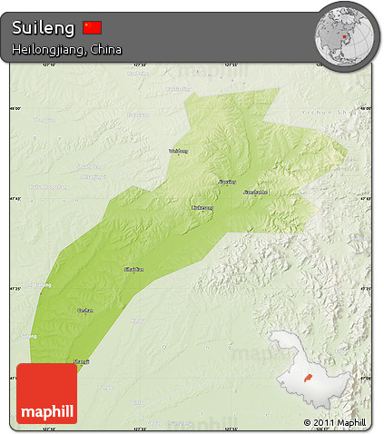 Physical Map of Suileng, lighten
