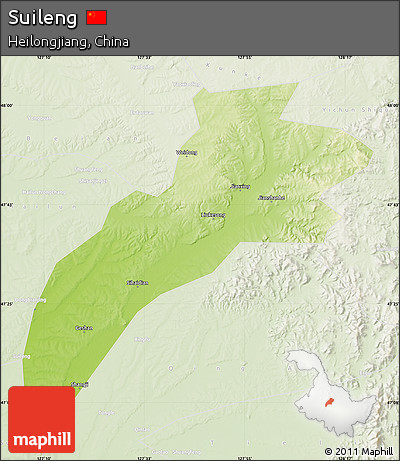Physical Map of Suileng, lighten