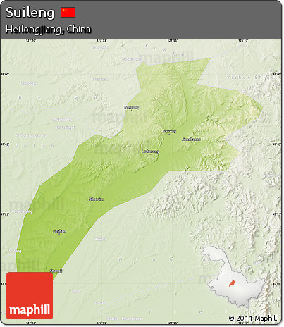 Physical Map of Suileng, lighten