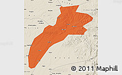 Political Map of Suileng, shaded relief outside
