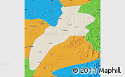 Shaded Relief Map of Suileng, political outside
