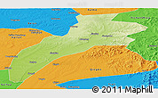 Physical Panoramic Map of Suileng, political outside