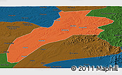 Political Panoramic Map of Suileng, darken