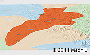 Political Panoramic Map of Suileng, lighten