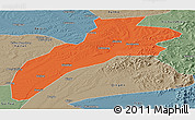 Political Panoramic Map of Suileng, semi-desaturated