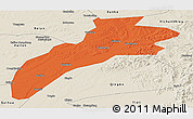 Political Panoramic Map of Suileng, shaded relief outside