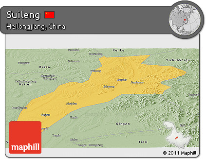 Savanna Style Panoramic Map of Suileng