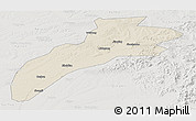 Shaded Relief Panoramic Map of Suileng, lighten, semi-desaturated