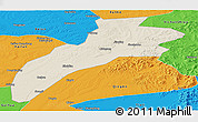 Shaded Relief Panoramic Map of Suileng, political outside