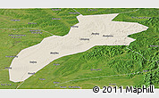 Shaded Relief Panoramic Map of Suileng, satellite outside