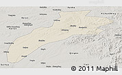 Shaded Relief Panoramic Map of Suileng, semi-desaturated
