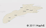 Shaded Relief Panoramic Map of Suileng, single color outside
