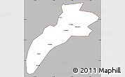 Gray Simple Map of Suileng, cropped outside