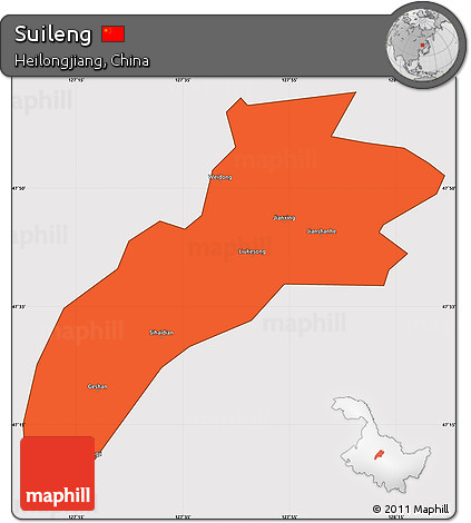 Political Simple Map of Suileng, cropped outside