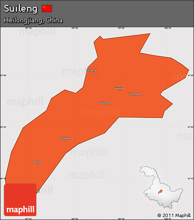 Political Simple Map of Suileng, cropped outside