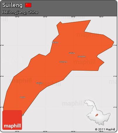 Political Simple Map of Suileng, cropped outside
