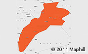 Political Simple Map of Suileng, single color outside, borders and labels