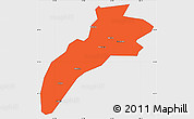 Political Simple Map of Suileng, single color outside