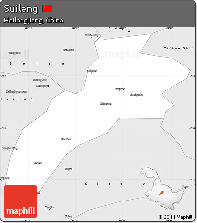 Silver Style Simple Map of Suileng