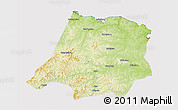 Physical 3D Map of Tahe, cropped outside