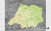 Physical 3D Map of Tahe, darken, desaturated