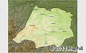 Physical 3D Map of Tahe, darken