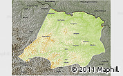 Physical 3D Map of Tahe, darken, semi-desaturated