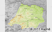 Physical 3D Map of Tahe, desaturated