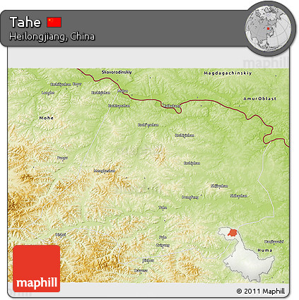 Physical 3D Map of Tahe