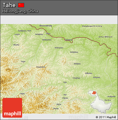 Physical 3D Map of Tahe