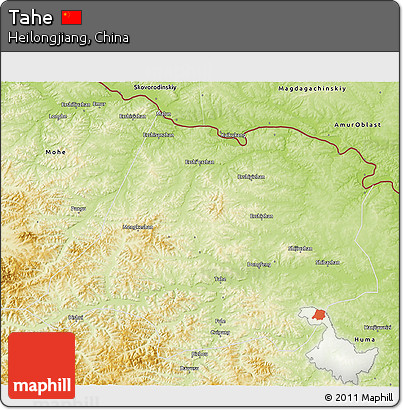 Physical 3D Map of Tahe