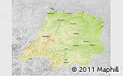 Physical 3D Map of Tahe, lighten, desaturated