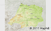 Physical 3D Map of Tahe, lighten, semi-desaturated