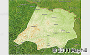 Physical 3D Map of Tahe, satellite outside