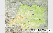 Physical 3D Map of Tahe, semi-desaturated