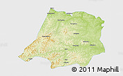 Physical 3D Map of Tahe, single color outside
